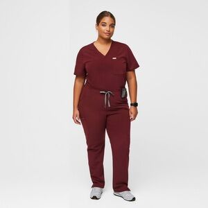 Figs 2XL Burgundy Catarina one pocket top/Figs 2XL Burgundy 
Yola pants, set